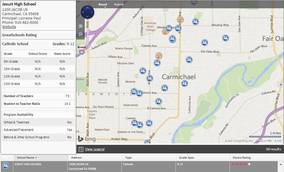 Homes Near Jesuit High School in Carmichael CA